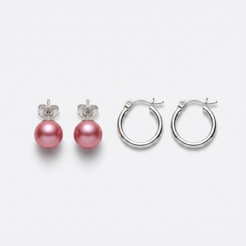 Sterling Silver 925 Earring Bundle Hoops & Pink Handmade Studs Earrings